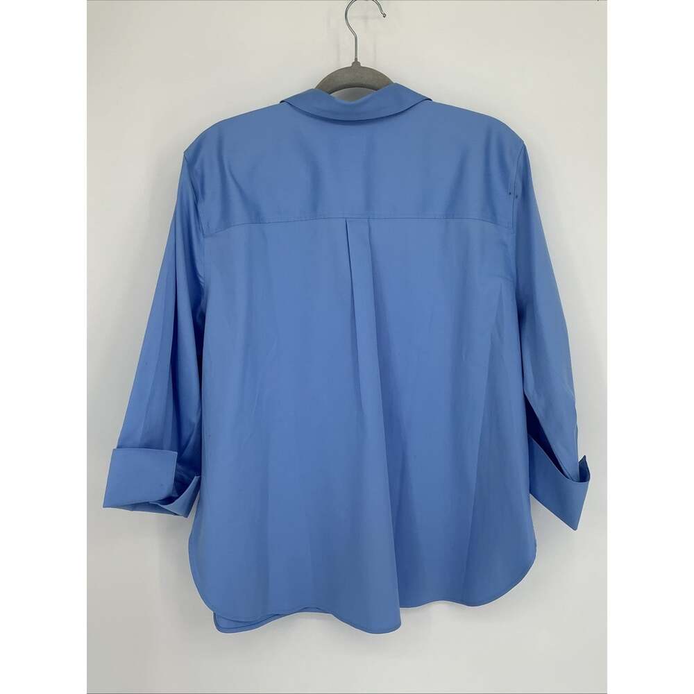 Chico's Women Blue 3 Button-up Collar 3/4 Sleeve Top XL - Picture 5 of 7